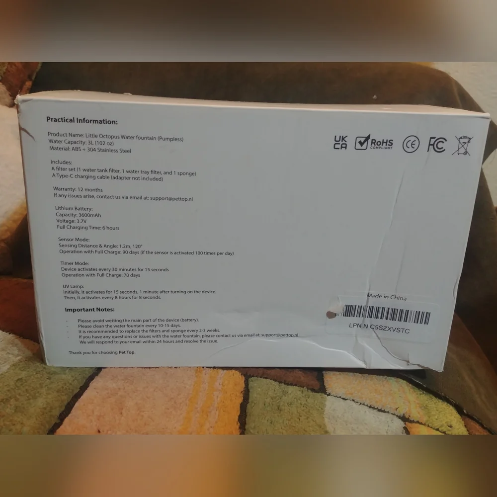 3L Wireless Pet Water Fountain